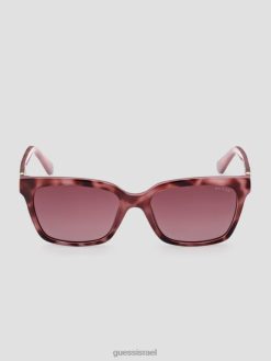 GUESS נשים משקפי שמש מפלסטיק מרובעים F8RV3675 אבזר סָגוֹל