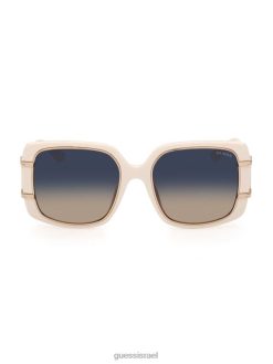 GUESS נשים משקפי שמש מרובעים בגודל גדול F8RV3714 אבזר לבן