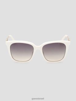 GUESS נשים משקפי שמש מרובעים מפלסטיק G F8RV3660 אבזר לבן