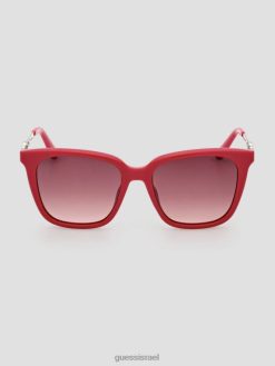 GUESS נשים משקפי שמש מרובעים מפלסטיק G F8RV3664 אבזר וָרוֹד