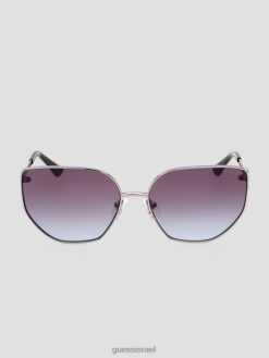 GUESS נשים משקפי שמש מתכת יהלומים מלאכותיים F8RV3671 אבזר כסף