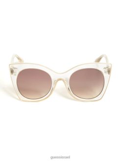 GUESS נשים משקפי שמש שקופים בעין חתול F8RV3718 אבזר גָבִישׁ