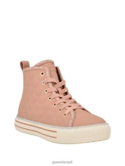 GUESS נשים נעלי סניקרס גבוהות עם קווילט F8RV3365 הַנעָלָה לְהִשְׁתַזֵף
