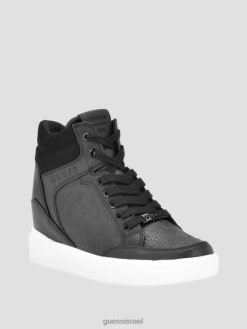 GUESS נשים נעלי ספורט טריז עם לוגו של blairin ריינסטון F8RV3341 הַנעָלָה עור שחור