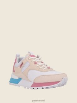 GUESS נשים נעלי ספורט סלבי F8RV2507 הַנעָלָה מולטי לבן