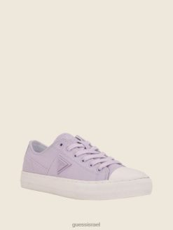 GUESS נשים נעלי ספורט קנבס נמוכות של pranze F8RV3369 הַנעָלָה סגול פתוח