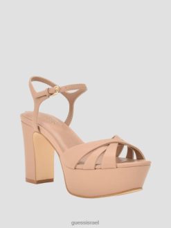 GUESS נשים נעלי עקב בלוק פלטפורמת haylo crisscross F8RV3387 הַנעָלָה בינוני טבעי 101