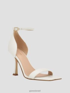 GUESS נשים נעלי עקב מעור יעל F8RV3400 הַנעָלָה גרפיטי לבן