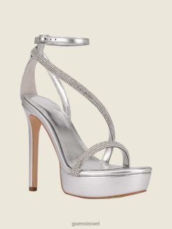 GUESS נשים נעלי עקב פלטפורמת rhinestone של casidee F8RV3485 הַנעָלָה מגע אדום פס