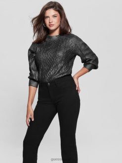 GUESS נשים סוודר מטאלי של סופי F8RV1495 לבוש מתכת אקדח