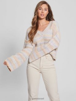 GUESS נשים סוודר סוודר צבעוני של neena F8RV1482 לבוש צבע חלל ורד אבקת