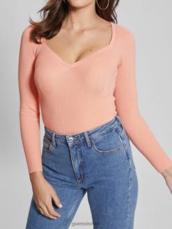 GUESS נשים סוודר סונטה מתוקה אקולוגית F8RV1313 לבוש ורד אבקה