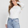 GUESS נשים סוודר eco eloise F8RV1619 לבוש לבן שמנת
