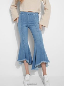GUESS נשים סופיה 1981 ג'ינס מתרחב גבוה F8RV2 לבוש כביסה של סופיה
