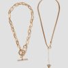 GUESS נשים סט שרשרת בשכבות F8RV3876 אבזר זהב