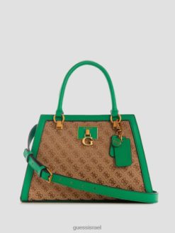 GUESS נשים סטפי ג'קארד לוגו חברה ילקוט F8RV2987 תיקים llfb