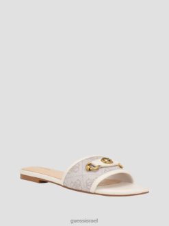GUESS נשים סנדלי לוגו של hammi F8RV3455 הַנעָלָה שנהב 150