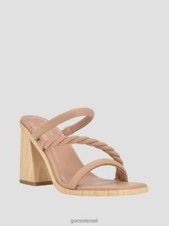 GUESS נשים סנדלי עץ עקב רצועות ברפר F8RV3441 הַנעָלָה אור טבעי 110