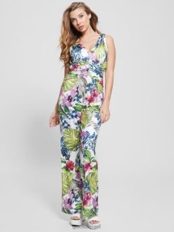 GUESS נשים סרבל מודפס eco poplia F8RV450 לבוש אי מפואר