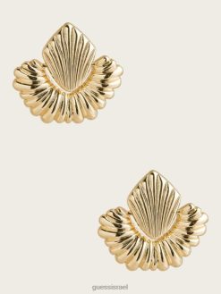 GUESS נשים עגיל דופק דלת בציפוי זהב 14 קראט F8RV3932 אבזר כסף/זהב