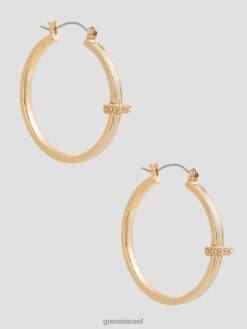 GUESS נשים עגילי חישוק מתכתיים F8RV3880 אבזר זהב