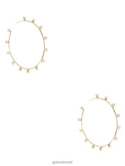 GUESS נשים עגילי חישוק ריינסטון F8RV3921 אבזר זהב