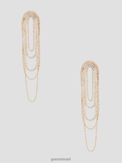GUESS נשים עגילי טיפה של rhinestone statement F8RV3839 אבזר זהב