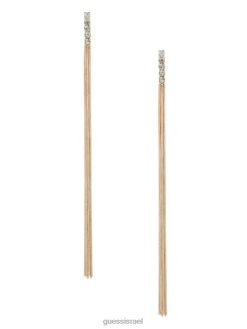 GUESS נשים עגילי טיפת שוליים F8RV3929 אבזר ורוד זהב