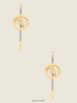 GUESS נשים עגילי quattro g hoop F8RV3872 אבזר זהב