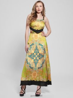 GUESS נשים עליונית צעיף סאטן של Basma F8RV1089 לבוש סיד בארוק