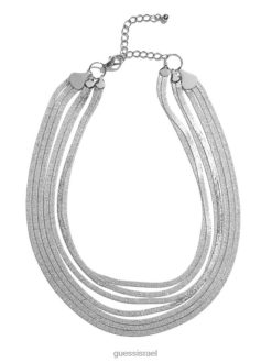 GUESS נשים צוואר שכבות שרשרת נחש F8RV3936 אבזר כסף