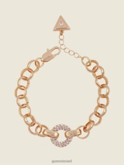GUESS נשים צמיד שרשרת קריסטל רולו F8RV3941 אבזר זהב