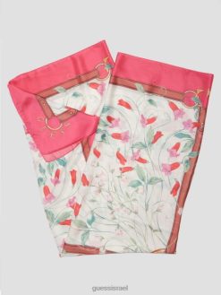 GUESS נשים צעיף משי אורורה F8RV1222 אבזר ורוד פוקסיה