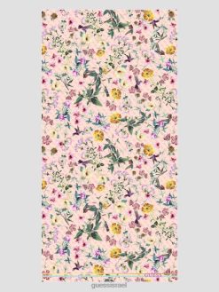 GUESS נשים צעיף פרחוני של ג'נסה F8RV3774 אבזר ורד רב