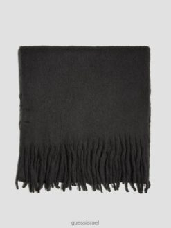 GUESS נשים צעיף שמיכת קלי F8RV3817 אבזר עור נחש שחור