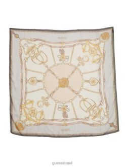 GUESS נשים צעיף שקוף של קמיל F8RV3797 אבזר הדפס פרחוני שחור