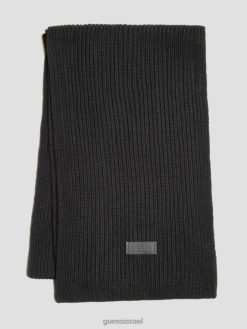 GUESS נשים צעיף תיקון מייסון F8RV3822 אבזר עור נחש שחור