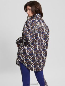 GUESS נשים צריף סרוג צלילה של אמילי F8RV1542 לבוש משולבת כחול קוביית g בינונית