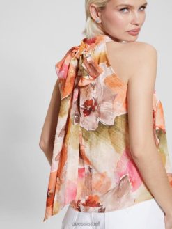 GUESS נשים קטיה חולצה מודפסת F8RV952 לבוש הדפס אקוורל בלום
