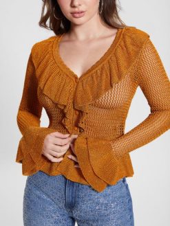 GUESS נשים קרדיגן סוואנה לורקס F8RV945 לבוש סתיו פריחה רב