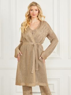 GUESS נשים קרדיגן סוודר ארוך של ויטני F8RV1807 לבוש אינגליש קייק מולטי