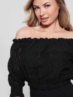 GUESS נשים רפא עילית על הכתף F8RV1146 לבוש שָׁחוֹר