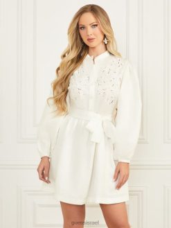 GUESS נשים שמלה אקולוגית של פרדיסו F8RV609 לבוש פנינה חיוורת