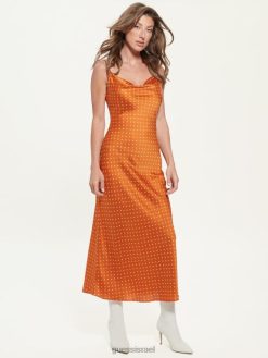 GUESS נשים שמלת אקילינה אקולוגית F8RV639 לבוש שילוב פליז של dotmania