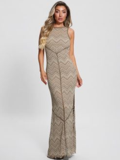 GUESS נשים שמלת ג'נט F8RV301 לבוש קליפת אגוז