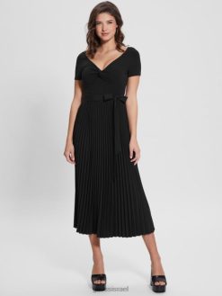 GUESS נשים שמלת חגורה אקולוגית F8RV747 לבוש שָׁחוֹר