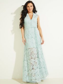 GUESS נשים שמלת כרתים F8RV700 לבוש דקל אלוורה