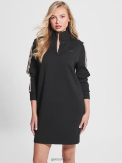 GUESS נשים שמלת לוגו טייפ אקולוגית בריטני F8RV726 לבוש שָׁחוֹר