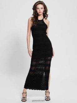GUESS נשים שמלת מקסי סרוגה של אמילי F8RV346 לבוש שָׁחוֹר
