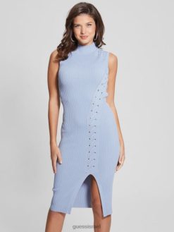 GUESS נשים שמלת סוודר לואיזה F8RV648 לבוש שמיים בין ערביים